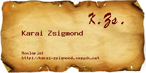 Karai Zsigmond névjegykártya