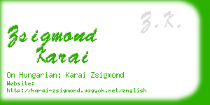 zsigmond karai business card